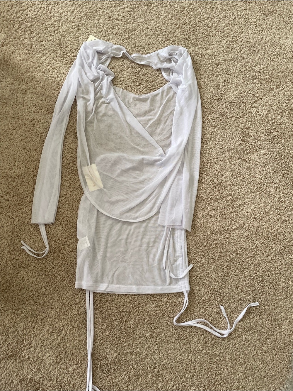 Lightweight White Mesh Swim Coverup Tunic